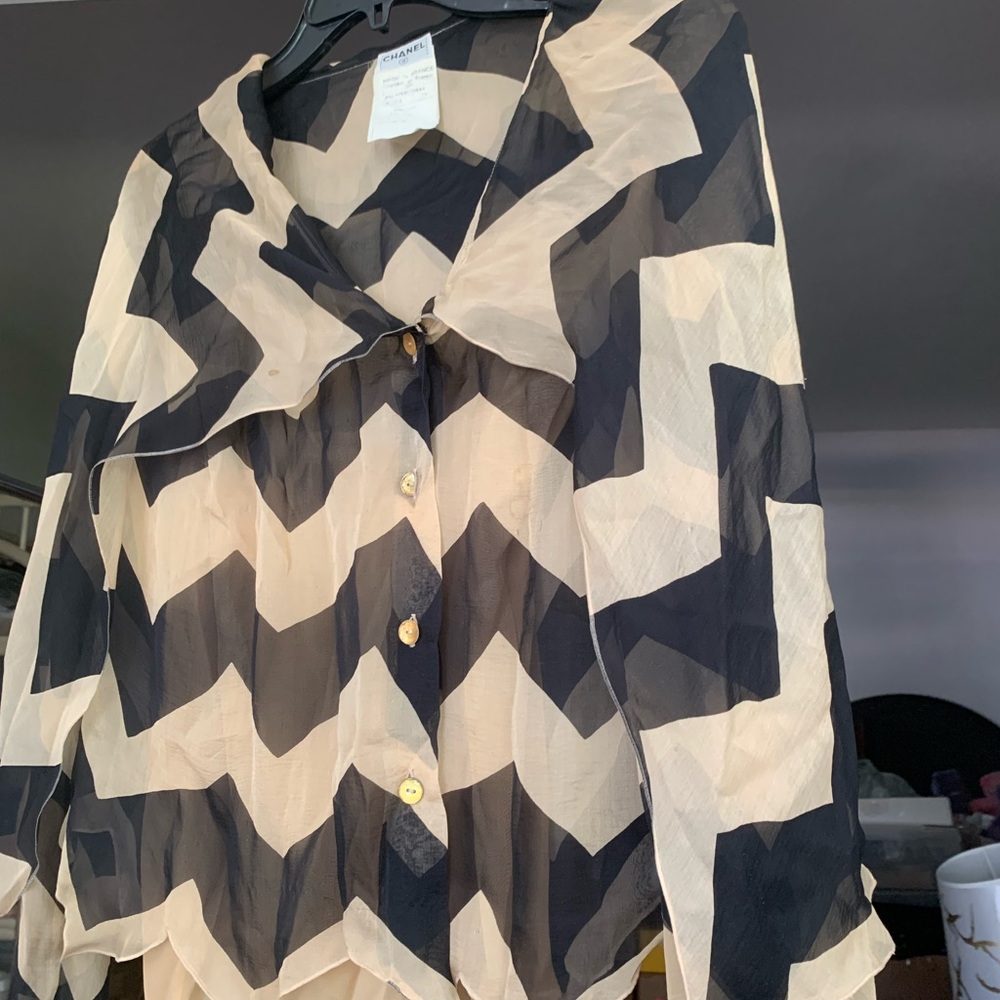 Chanel Vintage Silk Blouse with under garment